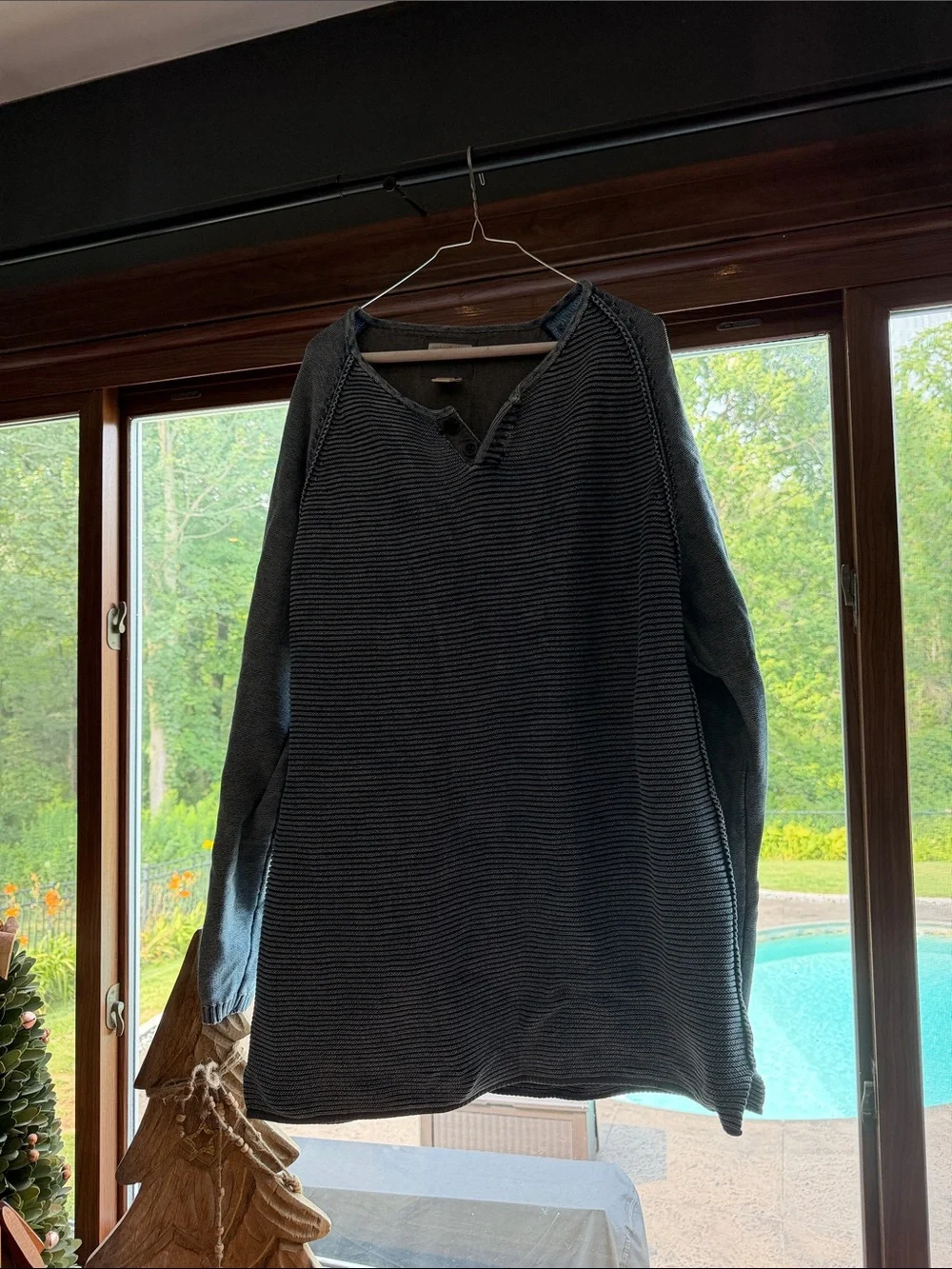 Men's Carbon 2 Cobalt Knit Henley Sweater - blue Gray